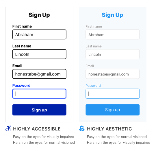 Beautiful vs accessible